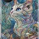 DorisMax for iPhone 16 Case - Wireless Charging Compatible - Dual-Layer Hard Shell + Silicone Cover - Shockproof Protective Phone Case with Stylish Designs for Women - an Abstract Ragdoll Cat
