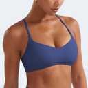 YEOREO Y Back Sports Bras for Women Padded Racerback Bra Paisely Light Impact Adjustable Straps Gym Workout Tops (Blue, M)