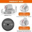 4PCS DG94-03500A/Z for Sam-Sung Knob Replacement, DG94-03500V DG94-03500W Knobs Compatible with Sam-ung Electric Range NE63T8111SS/AA NE63T8311SS/AA NE63T8751SS/AA