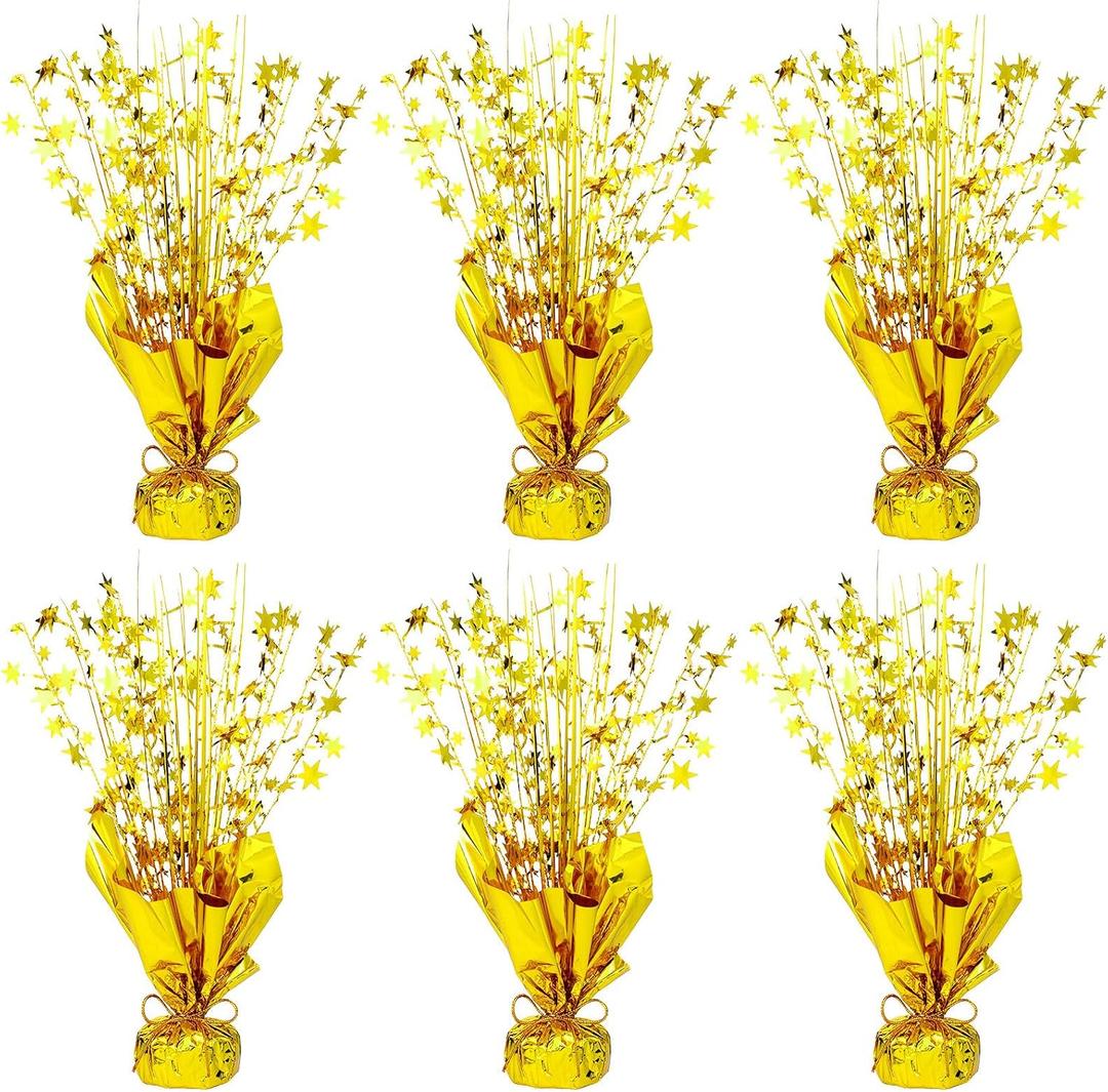6 Pack Metallic Foil Spray Centerpiece Table Decoration Gold Party Centerpieces Table Decorations for Birthday Wedding Anniversary Graduation Party Decor