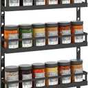 X-cosrack 5-Tier Small Wall-Mounted Spice Rack Organizer, Height-Adjustable, Space-Saving Compact Design for Kitchen Pantry Cabinet, Black