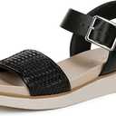 LifeStride Womens Gillian 2 Sandal Black Faux Leather 10 M
