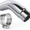 Exhaust Tip, 5 Inch Diesel Exhaust Tip Elbow Tip with clamps, 5 to 6 Inch Exhaust Chrome Exhaust Tips Elbow Polished Diesel Exhaust Tip for Pickup Truck, Car, Truck