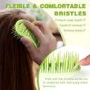 3 x Scalp Massager and Shampoo Shower Brush, Detangling Hair Brush, Scalp Care Hair Brush Wet & Dry detangler for Men and Womenfor Straight/Curly/Thick/Long/Wavy/Damaged Hair, Green