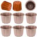 6 PCS Canele Molds, 2.8 Inch Canele Mold Cake Pan, Carbon Steel Cupcake Pan, Nonstick Muffin Pan Cake Mold Pastry Baking Tool