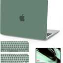 B BELK Compatible with MacBook Air 13 inch Case 2022 2021 2020 2019 2018 A2337 M1 A2179 A1932, Matte Plastic Hard Shell+Keyboard Cover+Screen Protector for MacBook Air 13.3 inch Case, Midnight Green