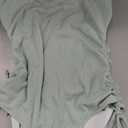 Zando Ribbed One Piece Swimsuit Women Tummy Control Swim Suits for Women Sexy Tie Side High Cut Bathing Suit Swimwear (8-10, Light Green)