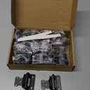 Ravinte 30 Packs (15 Pairs) 3/8" Inset Matte Black Cabinet Hinge,Self Closing Hinges for Kitchen/Bathroom/Furniture Cabinets & Doors,Decorative Cabinet Hardware Kitchen Cabinet Hinges with Door Bumper