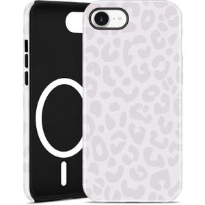Jusy Compatible with MagSafe Leopard Print Phone Case for iPhone 7/8/SE, Trendy Luxury Magnetic Soft TPU and Hard PC Protective Phone Cover for Women Girls - Gray Leopard