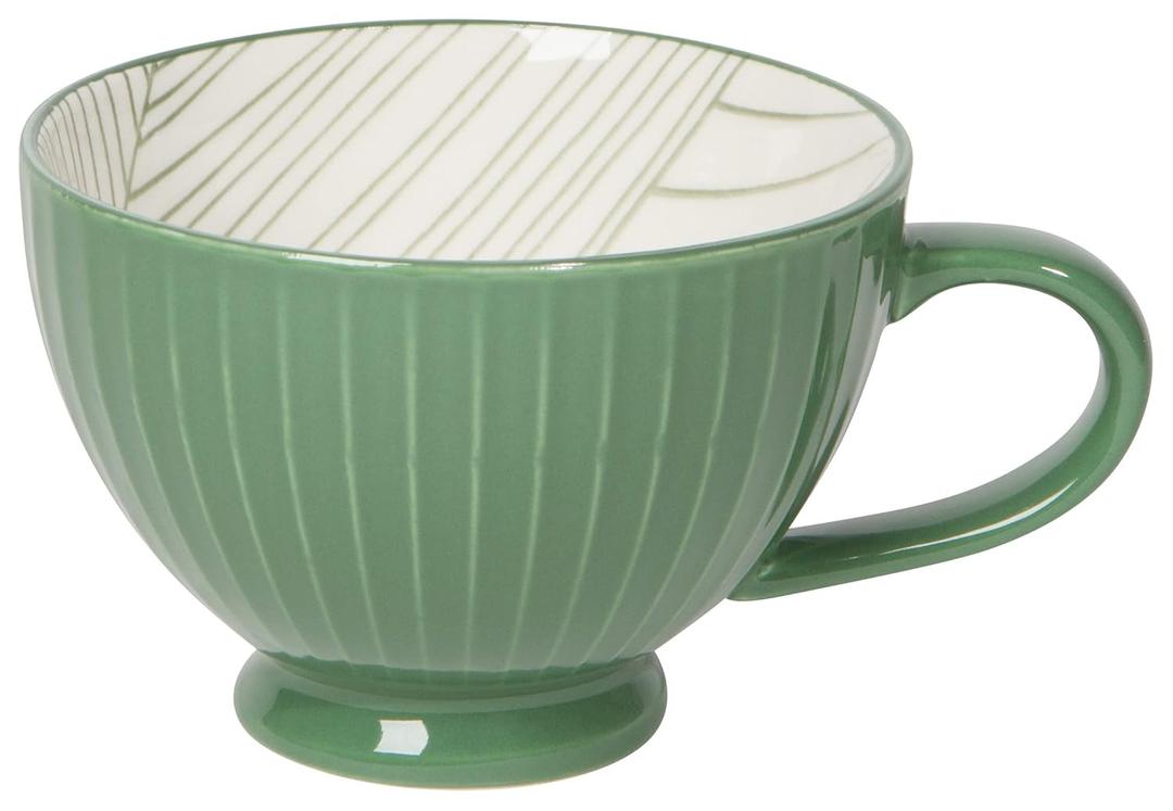 Now Designs 14oz Textured Latte Mug, Elm Green