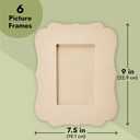 Juvale Wooden Frames for Crafts - 6-Pack, 7.5 x 9 x 6.4 in, Beige MDF Victorian Easel Back - Unfinished Wood Picture Frames to Paint for DIY Paint Photo Display & Desk Decor