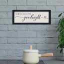 Comurdyo Love Theme Always Kiss Me Goodnight Sign 16"6" Romantic Couple Small Wood Frame for Framed Modern Farmhouse Master Bedroom Above bed Plaque Horizontal Wall Art Decor (Black)