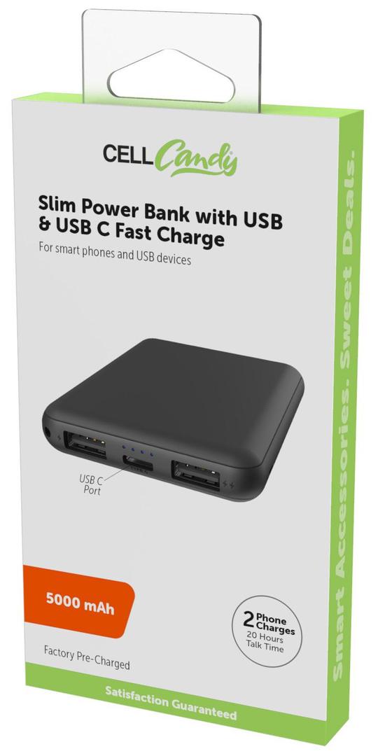 CELLcandy Cell Candy 5000 Mah White/Grey Power Bank