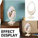 Vintage Style Adjustable Table Mirror Elegant Desk Vanity Makeup Mirror for Bedroom Rotating Mirror with Floral Design for Makeup and Grooming