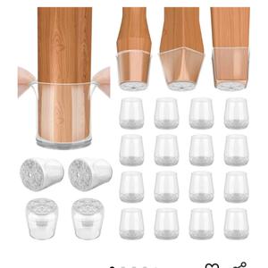 BALEINE 16 Pack Silicone Chair Leg Floor Protectors, Stool Leg Protectors Cap, Non-Slip Chair Leg Caps for Hardwood Floors (Clear & Small, 16 Pack)