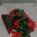 INSPRING Artificial Bougainvillea Faux Flowers Plants Baskets for Outdoor Outside Decoration, 3PCS Fake Silk Flowers Long Trailing Vines UV Resistant Realistic for Front Door Porch Patio (Red)