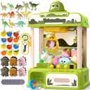 Skirfy Dinosaur Claw Machines for Kids,Electronic Arcade Game Vending Machine Toys with 34 Dinosaur Toys & Sound,Candy Dispenser Machine, Thanksgiving Birthday Gifts for Girls Boys (Large)