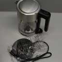 Basics Electric Kettle with Glass Carafe for Tea and Coffee, Fast Boiling, Auto ShutOff, BoilDry Protection, Temperature Control, Removable Filter, 1 Liter, 1500W, BPAFree