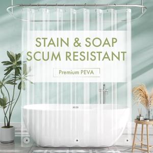 AmazerBath Extra Long Shower Curtain Liner, Clear Shower Curtain Liners 96 Length, 72x96 Plastic Shower Curtain Liner, Cute PEVA Tall Shower Liner, Bathroom Shower Curtain Liners with 3 Magnets (72"W x 96"L (Pack of 1))