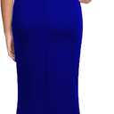 WOOSEA Women Sleeveless V Neck Split Evening Cocktail Long Dress (M)