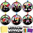 AmazingSpark 30 Pcs Christmas Nativity Suncatchers Paper Craft Set Xmas Birth of Jesus DIY Stained Glass Effect Tissue Paper Kits Gift Bulk for Religious Church Classroom Activities Art Party Decor