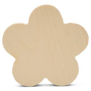 Unfinished Shaped Wood Decor Flower 4 Pack
