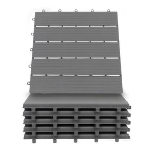 Interlocking Deck Tiles Pack - Snap Together Plastic Flooring | 12 x 12 Plastic Outdoor Floor Tiles for Patio & Balcony