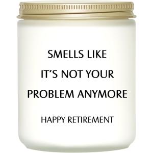 KISSHAKE Retirement Decorations - Funny Gifts for Coworker, Boss, Teacher, Nurse, Bestie, Dad, Mom - Scented Candles