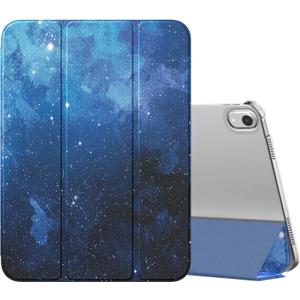MoKo for iPad (A16) 11th Generation Case 11 Inch 2025,iPad 10th Generation Case 10.9 Inch 2022,Slim Stand Hard PC Translucent Back Shell Smart Cover,Support Touch ID,Auto Wake/Sleep,Blue Starry Sky