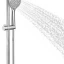 Adjustable Shower Slide Bar with 5-Function Handheld Shower Head, Stainless Steel Grab Slide Bar Combo with Extra Hose (Brushed Nickel)