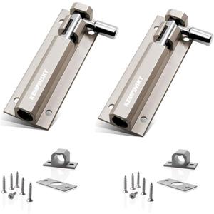 2PCS Door Security Slide Latch Lock Barrel Bolt with Solid Aluminium Alloy to Keep You Safe and Private, Door Latch Sliding Lock(2.95in)