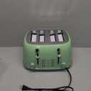 Mueller Retro Toaster 4 Slice with Extra Wide Slots Bagel, Defrost, and Cancel Function, 6 Browning Levels, Dual Independent Controls, Removable Crumb Tray and High Lift Levers, Sage Green