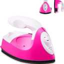 GoLashFun Mini Craft Iron Mini Heat Press Small Iron Portable Handy Travel Heat Ironon for Transfers,Clothes,Crafts,Patches,DIY (MiniRose Red)