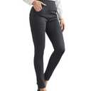 heipeiwa Women's Dress Pants Skinny High Waist Pull on Pants with Pockets Comfort Stretch Slim Fit Work Pants Grey