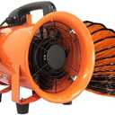 FICBXRA Utility Blower Fan 10 Inch Portable Axial Exhaust Fan 350W/2.6A 1600CFM High Velocity Ventilator with 16FT Duct Hose for Exhausting & Ventilating at Home and Job Site