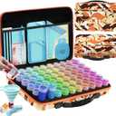 ARTDOT 60 Slots Storage Container for Diamond Art Kits for Adults,Portable Bead Storage Boxes for Diamond Painting Accessories and Tools (Medium, Orange)