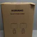 RORIANO Farmhouse Lantern Table Lamps for Living Room Set of 2, Vintage Bedroom Resin Lamp with Dual USB Charging Ports, Rustic Retro Bedside Nightstand Desk Lamp, 4 Bulb Included