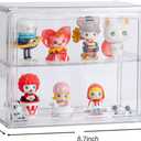 BOHOIDEE 2 Tiers Clear Display Case for Figures, Acrylic Storage Organizers Box with Magnetic Door, Wall-Mounted Dustproof Showcase for Collectibles Action Figure