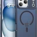 IAIYOXI Magnetic Case for iPhone 14 Pro Max [MagSafe Compatible] - Translucent Matte Slim Thin Shockproof Protective Cover for Women, Men, and Girls, Compatible with iPhone 14 Pro Max, Navy Blue