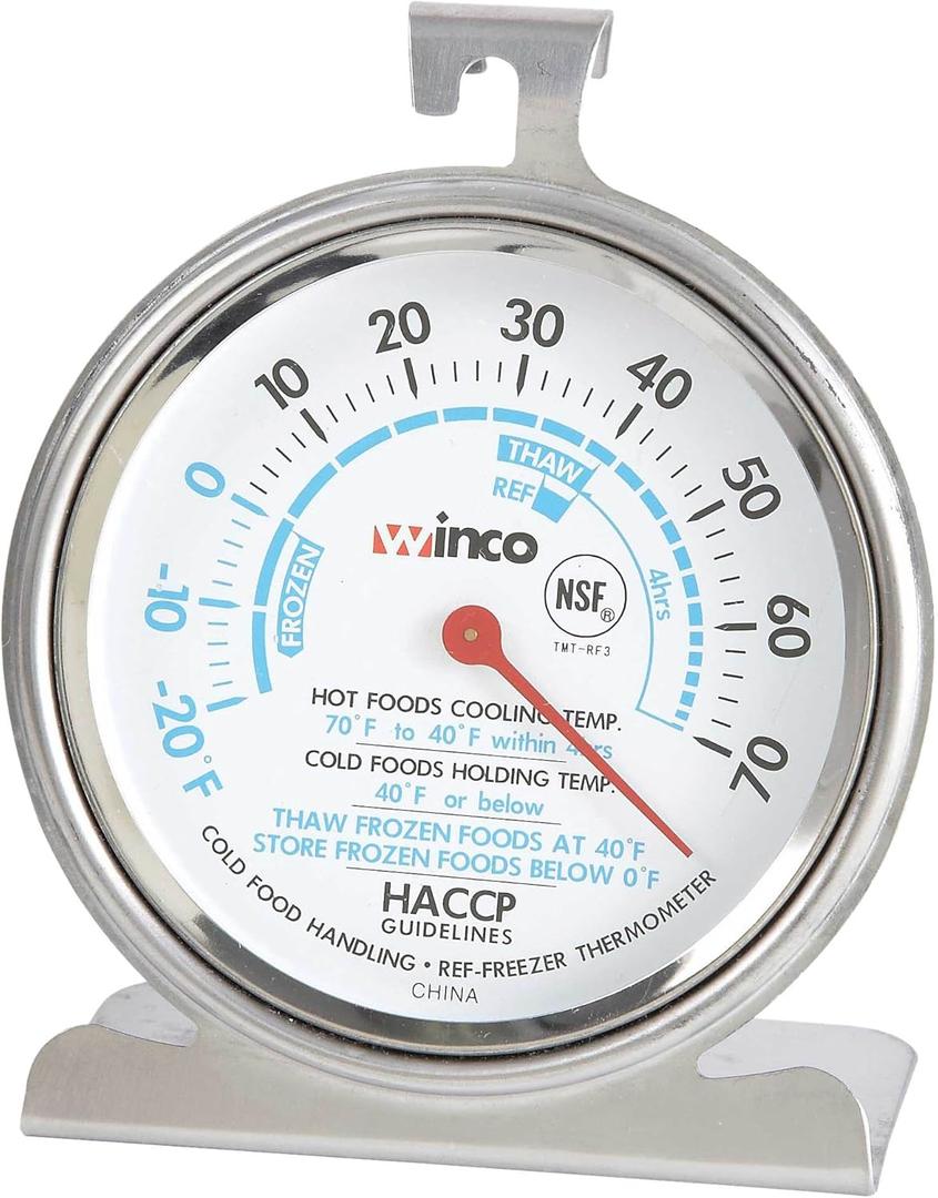 Winco Freezer/Refrig Thermometer, 3" Dial