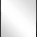 ANDY STAR Wall Mirror Brushed Nickel for Bathroom, 24x36x1 Rounded Rectangle Mirror with Stainless Steel Silver Metal Frame, Modern Bathroom Vanity Mirror, Black 