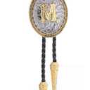 GelConnie Western Ties for Men Gold Bolo Tie Initial Letter A to Z Native American Bola Ties Cowboy Accessories for Men Women