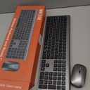 Wireless Keyboard and Mouse Combo, Full Size Keyboard and Mouse, Long Battery Life, Optical Mouse, 2.4G Lag-Free Cordless Mice Keyboard Set Ultra Slim Design for Computer, Laptop, PC, Mac, Windows