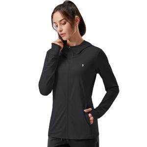 Soothfeel Women's UPF 50+ Sun Protection Hoodie Jacket Lightweight Long Sleeve Sun Shirt for Women with Pocket Hiking Outdoor (Medium)