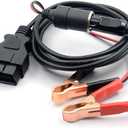 VSTM OBD II Vehicle ECU Emergency Power Supply Cable Memory Saver (3Meter) with Alligator Clip-On 12V Car Battery Cigarette Lighter Power Extension Socket