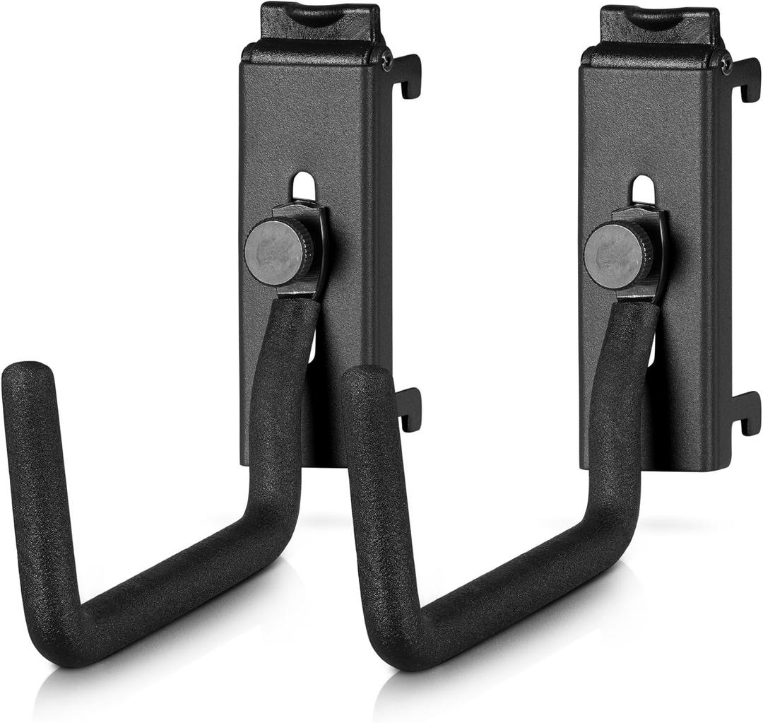 Savior Equipment Wall Rack System Heavy-Duty Steel Tactical J-Hooks for Handgun Pistol Revolver Wall Mount Hanger, 1-Pair Black (Obsidian Black (X-Large))