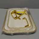 JEESA 3-Pack Serving Tray with Handles, Platters for Serving Food Turkey Cookie Appetizer Snack, Reusable Plastic, Stackable, for Holiday, Party, White