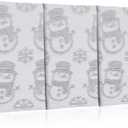 Newwiee 3 Pcs Christmas Snowman Hand Towels Decorative 3D Jacquard Bath 100% Cotton Soft Absorbent Towels for Kitchen Bathroom Washcloths Spa Gym Sport Xmas Holiday Winter Gift, 30x 14 Inch