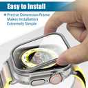 2 x AGVEE 2 Pack Screen Cover Protector for Apple Watch Ultra 2nd 1st 49mm, 9H Tempered Glass with Titanium Aluminum Alloy Frame Bumper Case Cover, Original Touch Sensitive iWatch Film, Original