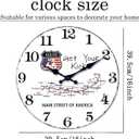 Route 66 Map Wood Wall Clock Battery Operated 16 Inch Rustic Wall Clocks for Living Room Decor Analog Silent Clock for Wall